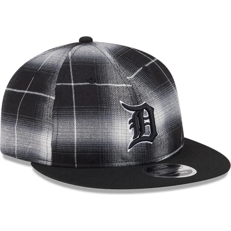 schwarze-flache-snapback-kappe-9fifty-retro-crown-plaid-der-detroit-tigers-mlb-von-new-era schwarze-flache-snapback-kappe-9fifty-retro-crown-plaid-der-detroit-tigers-mlb-von-new-era