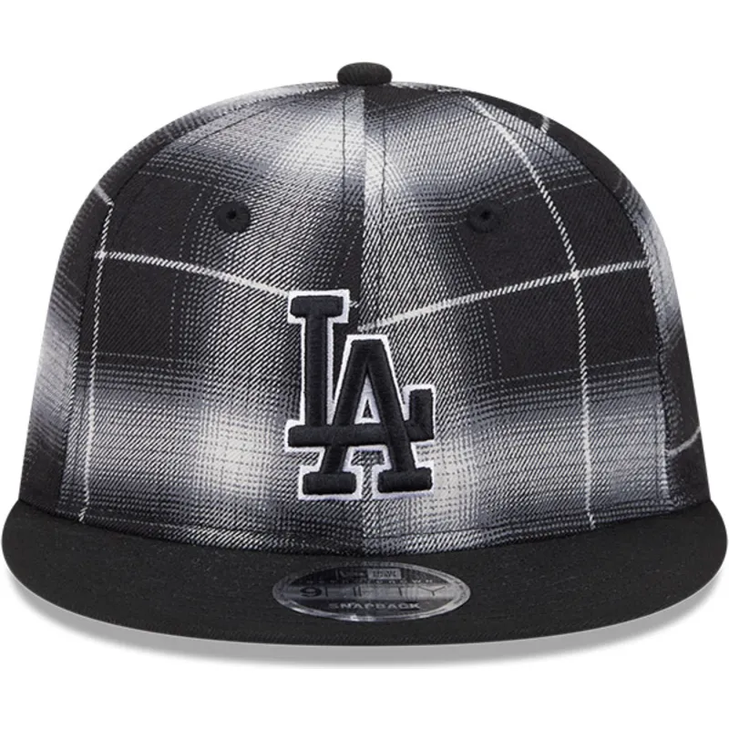 schwarze-flache-9fifty-retro-crown-plaid-snapback-cap-der-los-angeles-dodgers-mlb-von-new-era