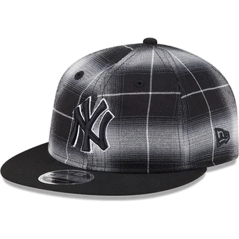 Mützen flach schwarz snapback 9FIFTY Retro Crown Plaid der New York Yankees MLB von New Era