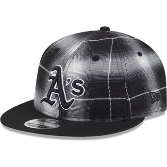 Mützen flach schwarz snapback 9FIFTY Retro Crown Plaid der Oakland Athletics MLB von New Era