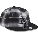 casquette-plate-noire-snapback-9fifty-retro-crown-plaid-oakland-athletics-mlb-new-era