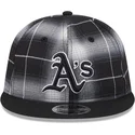 casquette-plate-noire-snapback-9fifty-retro-crown-plaid-oakland-athletics-mlb-new-era