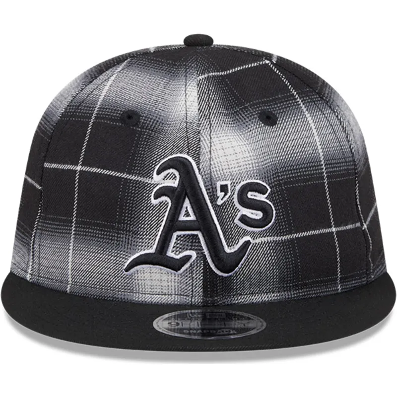 schwarze-flache-snapback-kappe-9fifty-retro-crown-plaid-der-oakland-athletics-mlb-von-new-era schwarze-flache-snapback-kappe-9fifty-retro-crown-plaid-der-oakland-athletics-mlb-von-new-era