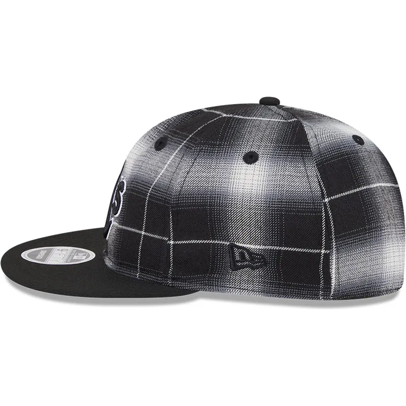 schwarze-flache-snapback-kappe-9fifty-retro-crown-plaid-der-oakland-athletics-mlb-von-new-era schwarze-flache-snapback-kappe-9fifty-retro-crown-plaid-der-oakland-athletics-mlb-von-new-era