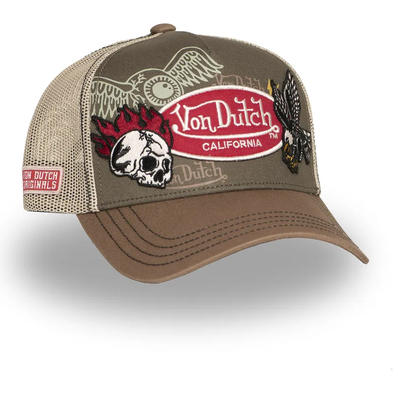 trucker-kappe-braun-patches12-von-von-dutch
