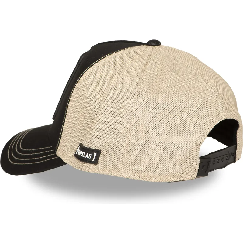 schwarze-und-beige-trucker-kappe-snoopy-und-emilio-pea6-naw6-peanuts-von-capslab