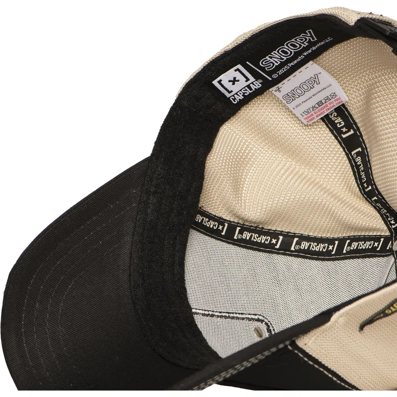 schwarze-und-beige-trucker-kappe-snoopy-und-emilio-pea6-naw6-peanuts-von-capslab