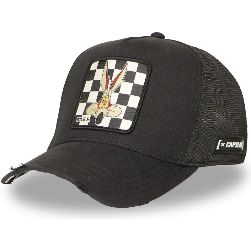 schwarze-trucker-kappe-coyote-loo12-wil-looney-tunes-von-capslab