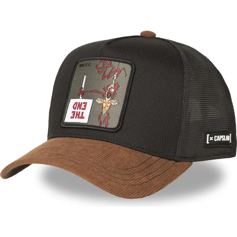 schwarze-und-braune-trucker-kappe-coyote-loo12-wi2-looney-tunes-von-capslab
