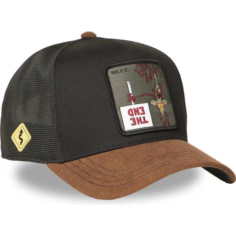 schwarze-und-braune-trucker-kappe-coyote-loo12-wi2-looney-tunes-von-capslab