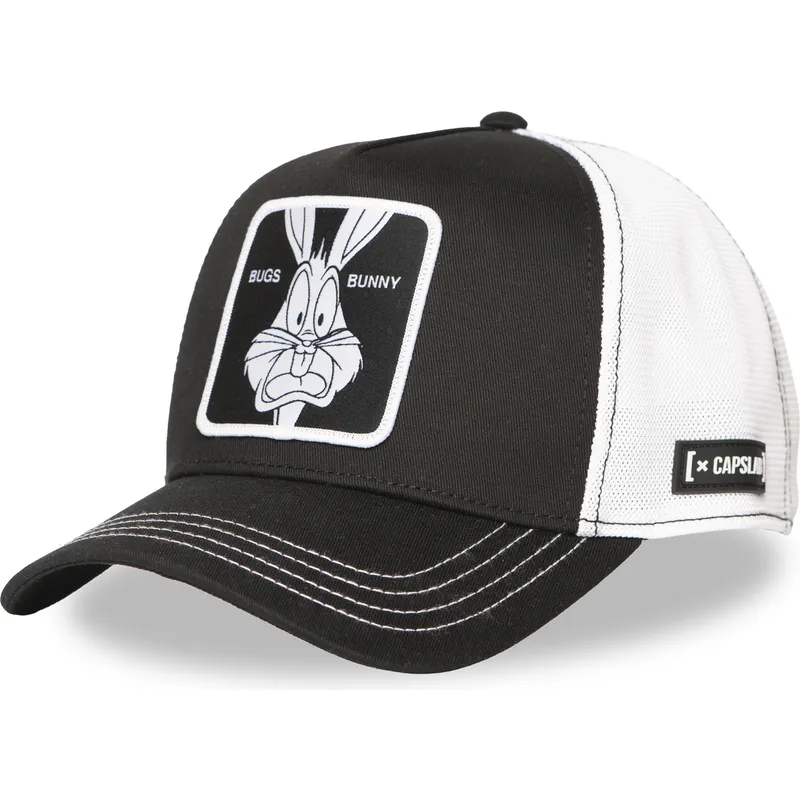 schwarze-und-weisse-trucker-kappe-bugs-bunny-loo12-bug-ct-looney-tunes-von-capslab