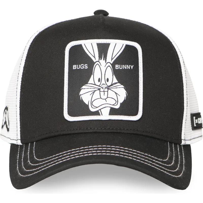 schwarze-und-weisse-trucker-kappe-bugs-bunny-loo12-bug-ct-looney-tunes-von-capslab