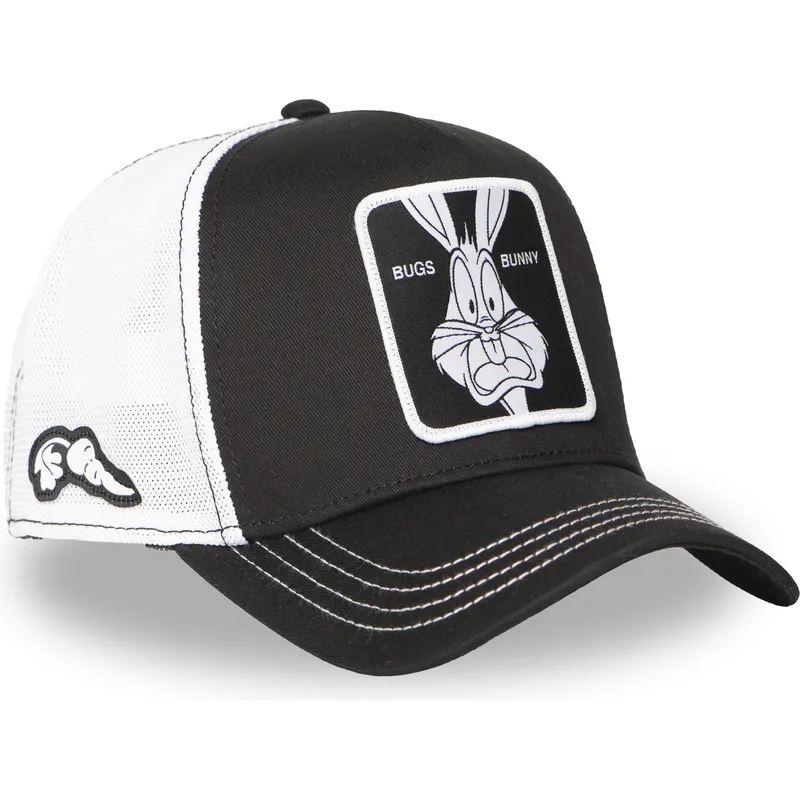 schwarze-und-weisse-trucker-kappe-bugs-bunny-loo12-bug-ct-looney-tunes-von-capslab