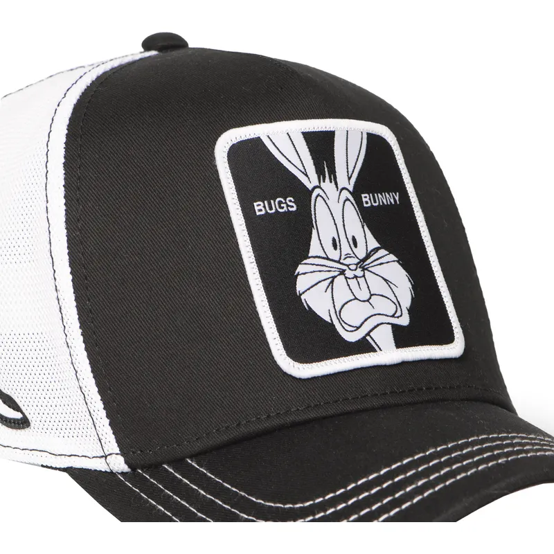 schwarze-und-weisse-trucker-kappe-bugs-bunny-loo12-bug-ct-looney-tunes-von-capslab