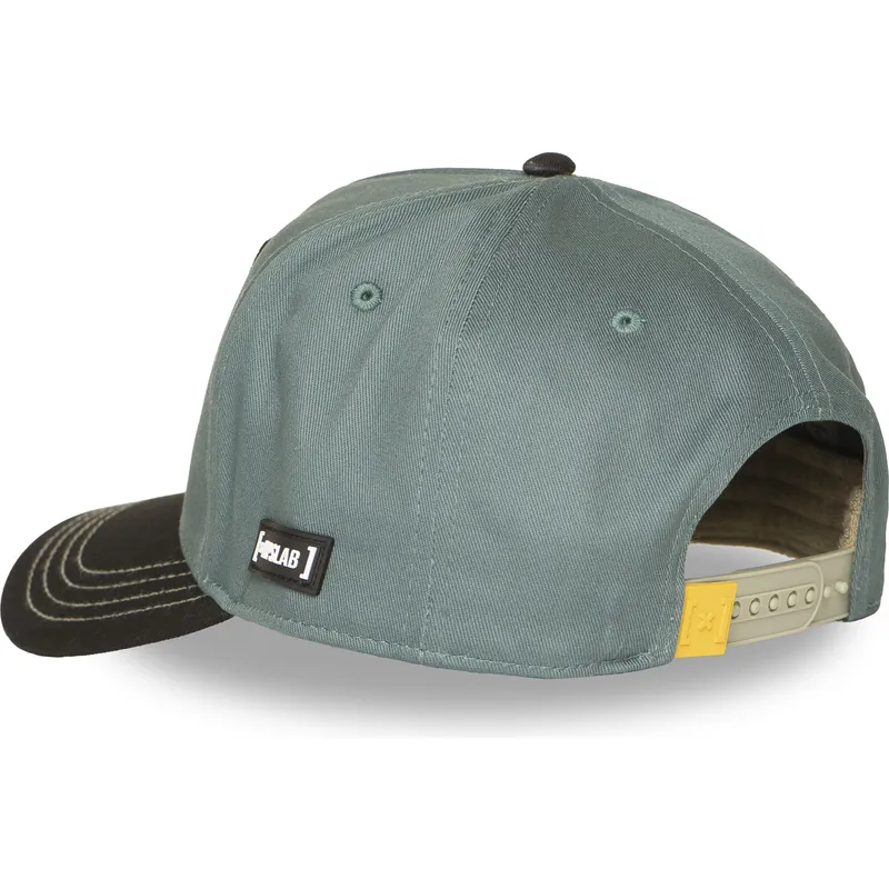 grune-und-schwarze-gebogene-snapback-kappe-daffy-duck-loo12-daf2-looney-tunes-von-capslab