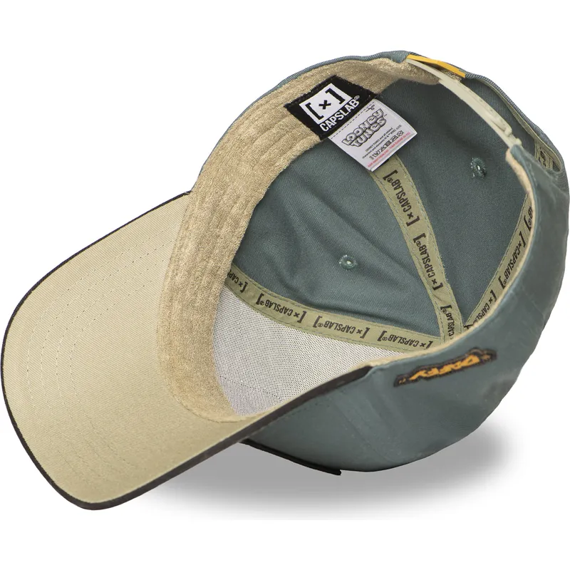 grune-und-schwarze-gebogene-snapback-kappe-daffy-duck-loo12-daf2-looney-tunes-von-capslab
