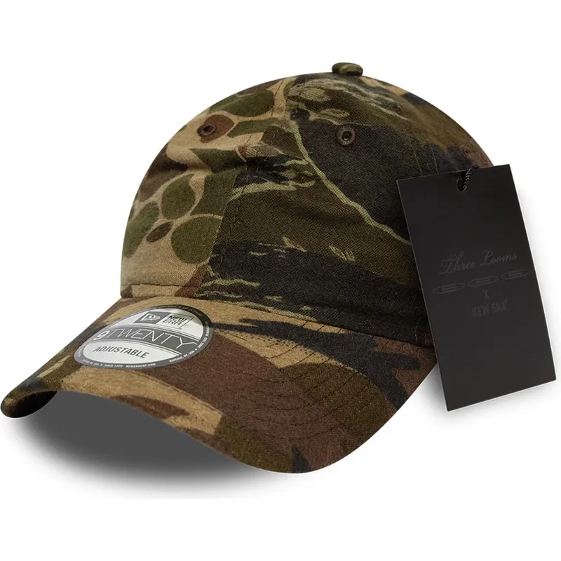gebogene-kappe-camouflage-verstellbar-9twenty-brushed-cotton-three-looms-woodland-von-new-era