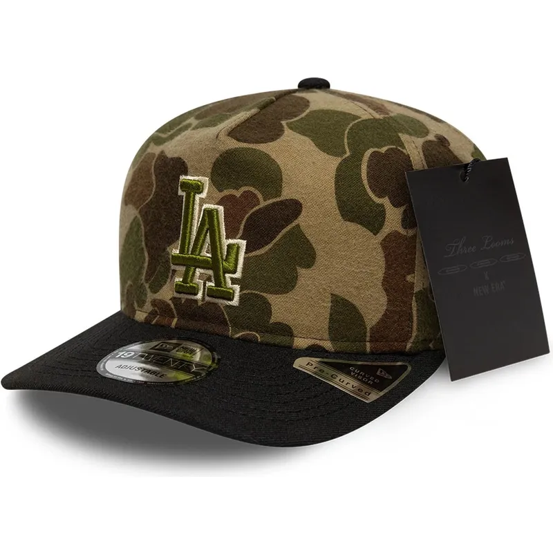 gebogene-kappe-camouflage-verstellbar-19twenty-brushed-cotton-three-looms-duck-der-los-angeles-dodgers-mlb-von-new-era