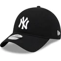 schwarze-verstellbare-curved-cap-9twenty-merino-wool-yarn-der-new-york-yankees-mlb-von-new-era