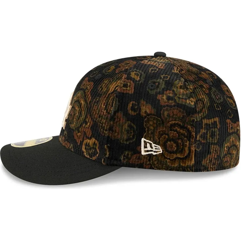schwarze-gebogene-angepasste-kappe-59fifty-low-profile-floral-cord-three-looms-printed-corduroy-der-los-angeles-dodgers-mlb-von- schwarze-gebogene-angepasste-kappe-59fifty-low-profile-floral-cord-three-looms-printed-corduroy-der-los-angeles-dodgers-mlb-von-