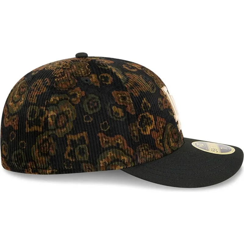 schwarze-gebogene-angepasste-kappe-59fifty-low-profile-floral-cord-three-looms-printed-corduroy-der-los-angeles-dodgers-mlb-von- schwarze-gebogene-angepasste-kappe-59fifty-low-profile-floral-cord-three-looms-printed-corduroy-der-los-angeles-dodgers-mlb-von-