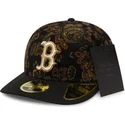 casquette-courbee-noire-ajustee-59fifty-low-profile-floral-cord-three-looms-printed-corduroy-boston-red-sox-mlb-new-era