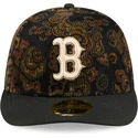 casquette-courbee-noire-ajustee-59fifty-low-profile-floral-cord-three-looms-printed-corduroy-boston-red-sox-mlb-new-era