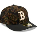 casquette-courbee-noire-ajustee-59fifty-low-profile-floral-cord-three-looms-printed-corduroy-boston-red-sox-mlb-new-era