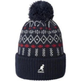 Bonnet bleu marine avec pompom Holiday Dk Blue Kangol