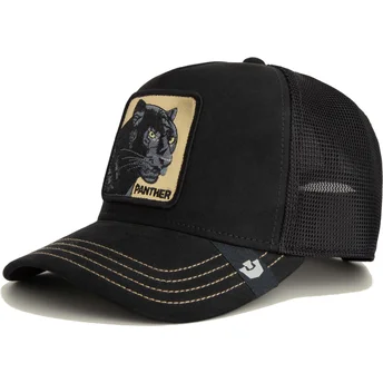 Mützen gebogen schwarz snapback Panther Golden Suede The Farm Goorin Bros.