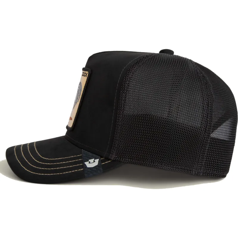 schwarze-trucker-kappe-hahn-cock-golden-suede-the-farm-von-goorin-bros