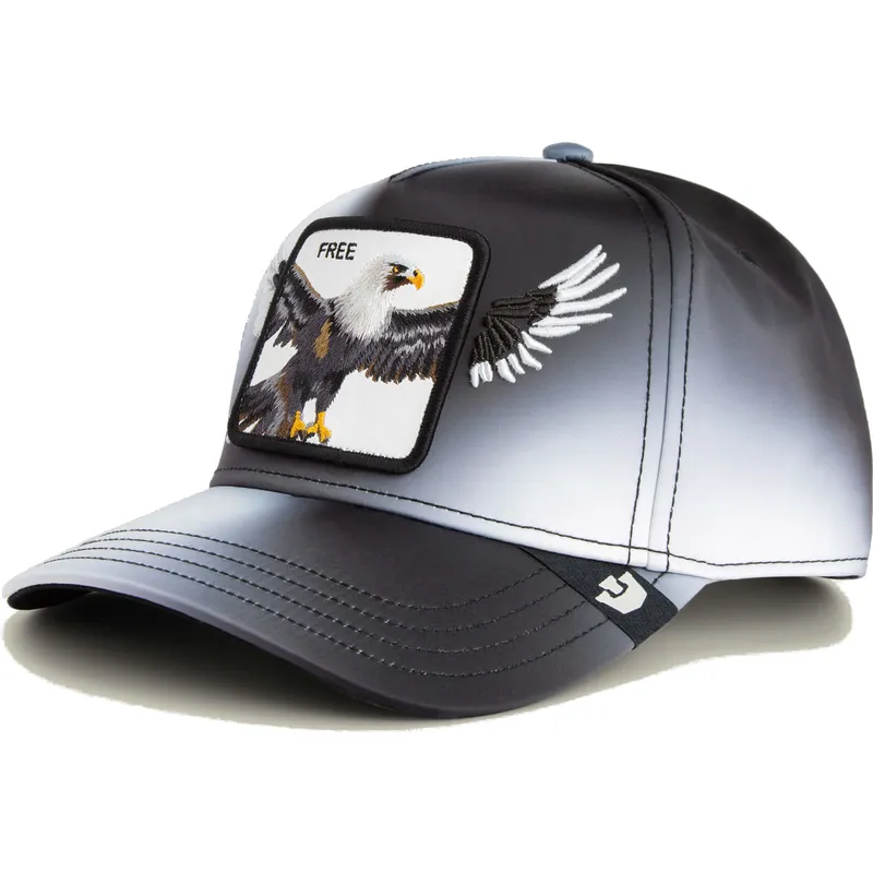 schwarze-gebogene-snapback-kappe-adler-free-steal-this-hat-wings-the-farm-von-goorin-bros