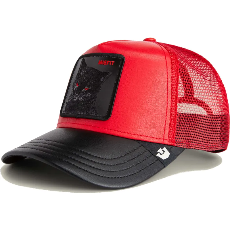 trucker-cap-rot-und-schwarz-katze-misfit-courtside-the-farm-von-goorin-bros