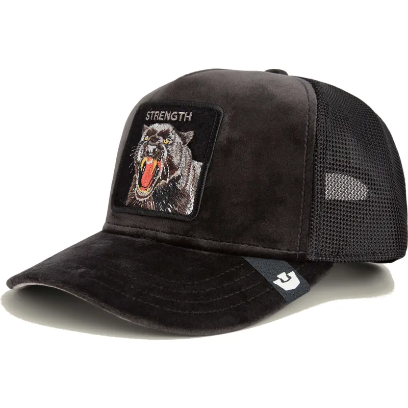 schwarze-trucker-kappe-panther-strength-panther-velour-the-farm-von-goorin-bros