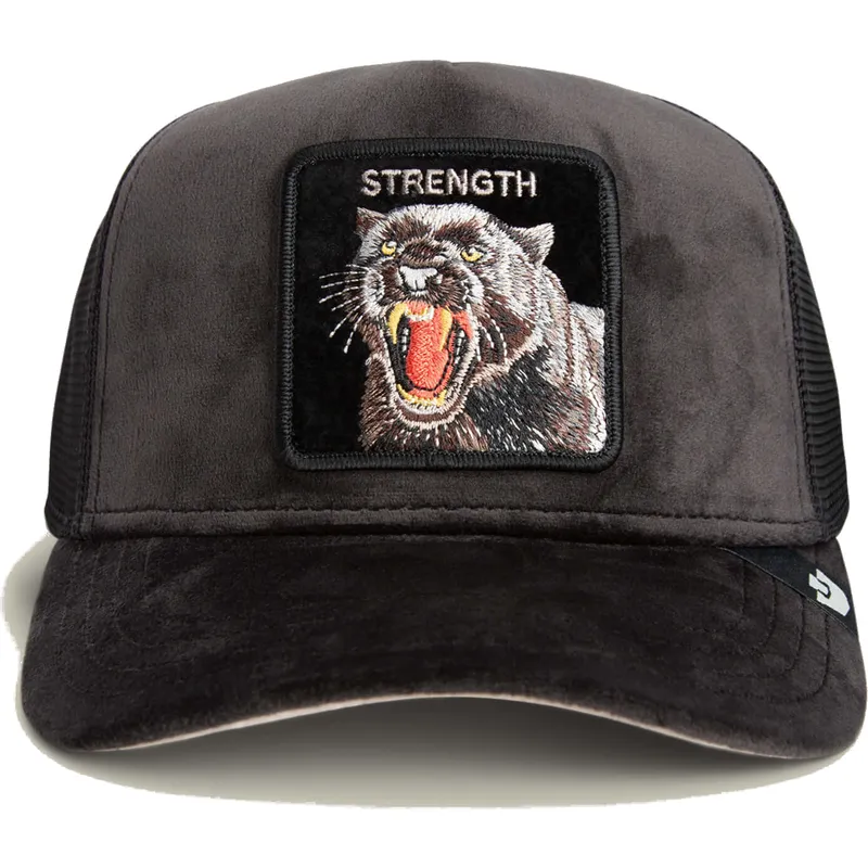 schwarze-trucker-kappe-panther-strength-panther-velour-the-farm-von-goorin-bros