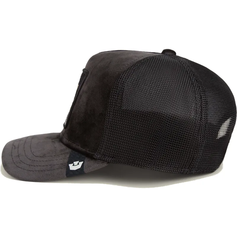 schwarze-trucker-kappe-panther-strength-panther-velour-the-farm-von-goorin-bros