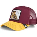 trucker-cap-rot-und-gelb-eule-the-real-talk-sport-the-farm-von-goorin-bros