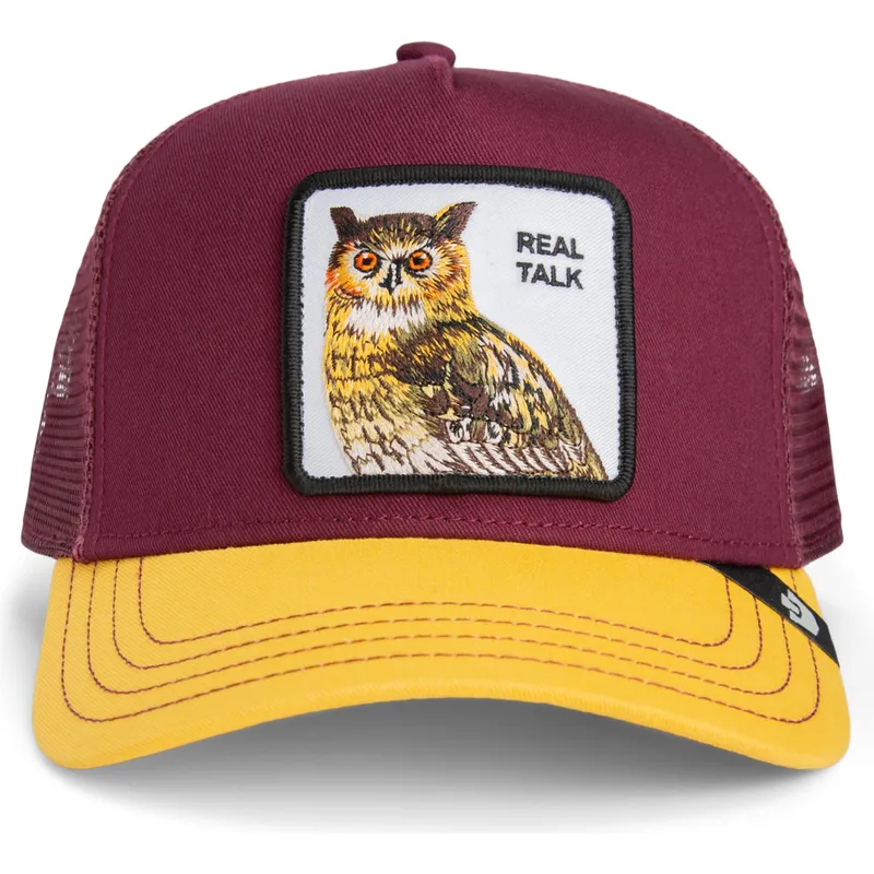 trucker-cap-rot-und-gelb-eule-the-real-talk-sport-the-farm-von-goorin-bros