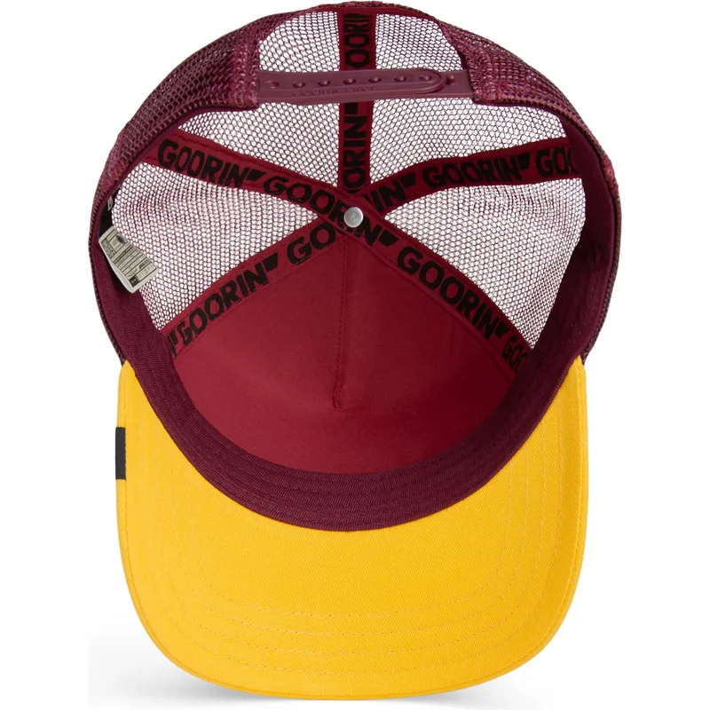 trucker-cap-rot-und-gelb-eule-the-real-talk-sport-the-farm-von-goorin-bros