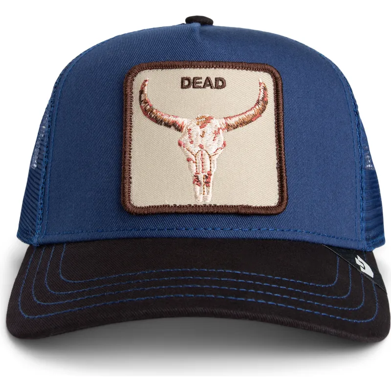 trucker-cap-blau-und-schwarz-ochse-two-tone-skull-grit-the-farm-von-goorin-bros