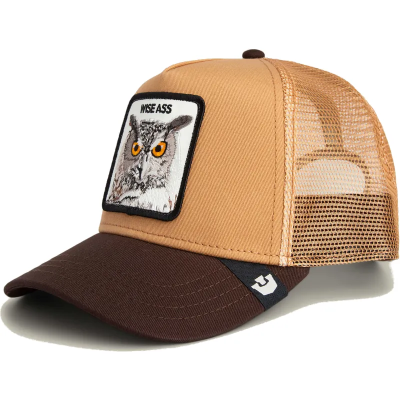braune-trucker-kappe-eule-wise-ass-the-farm-von-goorin-bros
