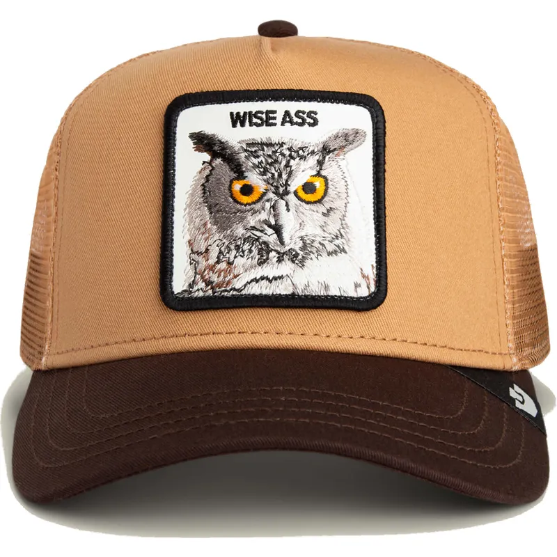 braune-trucker-kappe-eule-wise-ass-the-farm-von-goorin-bros