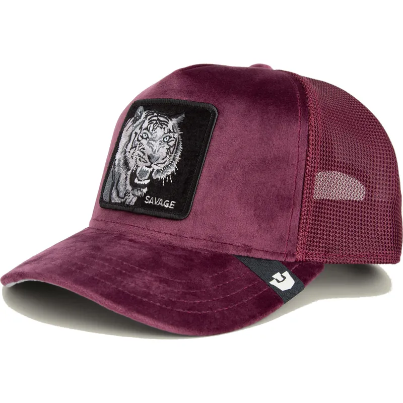 trucker-cap-weinrot-tiger-savage-tiger-velour-the-farm-von-goorin-bros