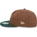 braune-und-grune-verstellbare-flatcap-9fifty-retro-crown-wool-pinstripe-der-oakland-athletics-mlb-von-new-era