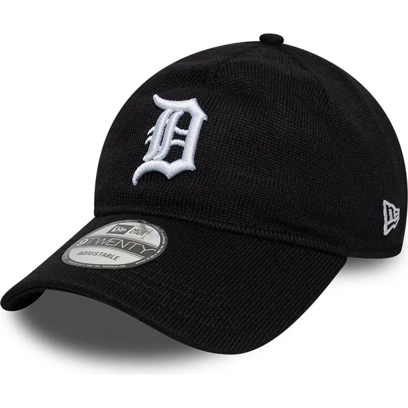 schwarze-verstellbare-curved-cap-9twenty-merino-wool-der-detroit-tigers-mlb-von-new-era schwarze-verstellbare-curved-cap-9twenty-merino-wool-der-detroit-tigers-mlb-von-new-era