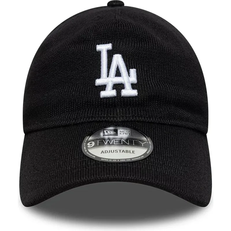 schwarze-verstellbare-curved-cap-9twenty-merino-wool-der-los-angeles-dodgers-mlb-von-new-era