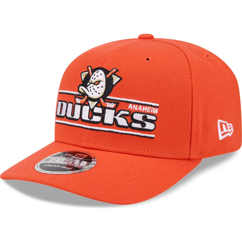 orangefarbene-gebogene-snapback-kappe-9seventy-stretch-snap-stated-der-anaheim-ducks-nhl-von-new-era
