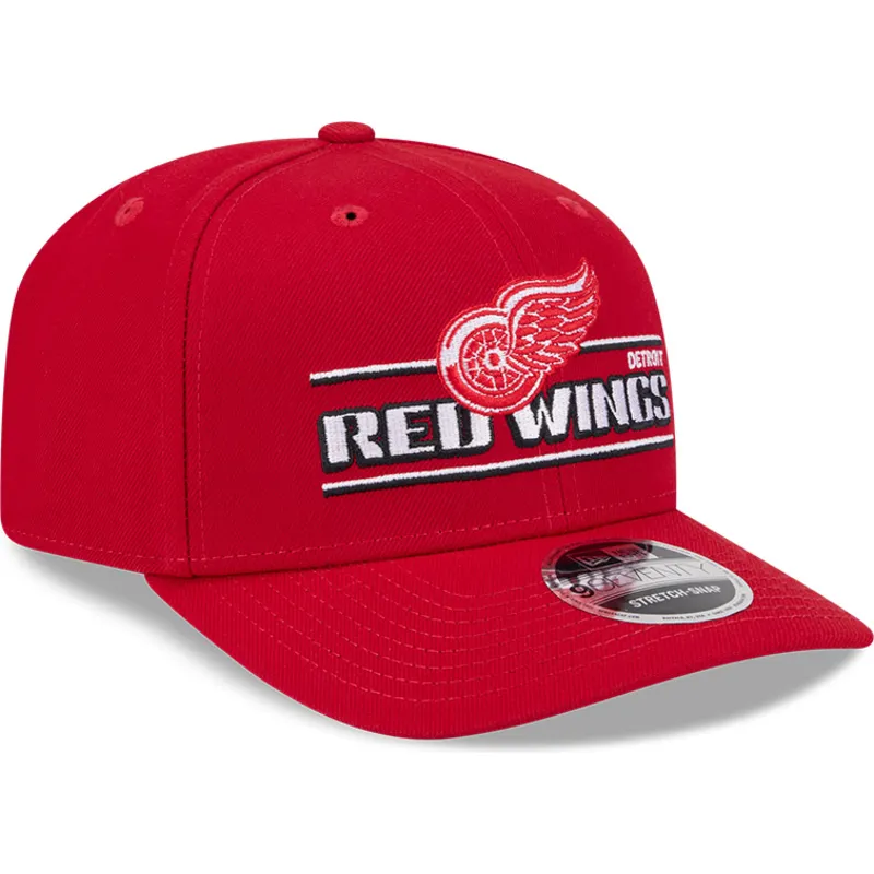 rote-gebogene-snapback-kappe-9seventy-stretch-snap-stated-der-detroit-red-wings-nhl-von-new-era