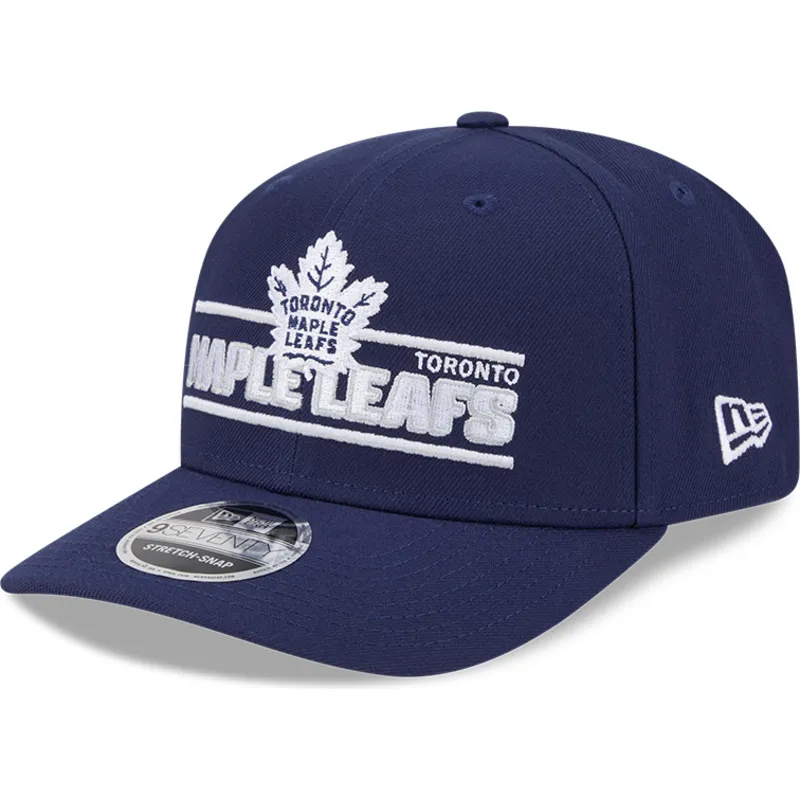 blaue-gebogene-snapback-kappe-9seventy-stretch-snap-stated-der-toronto-maple-leafs-nhl-von-new-era