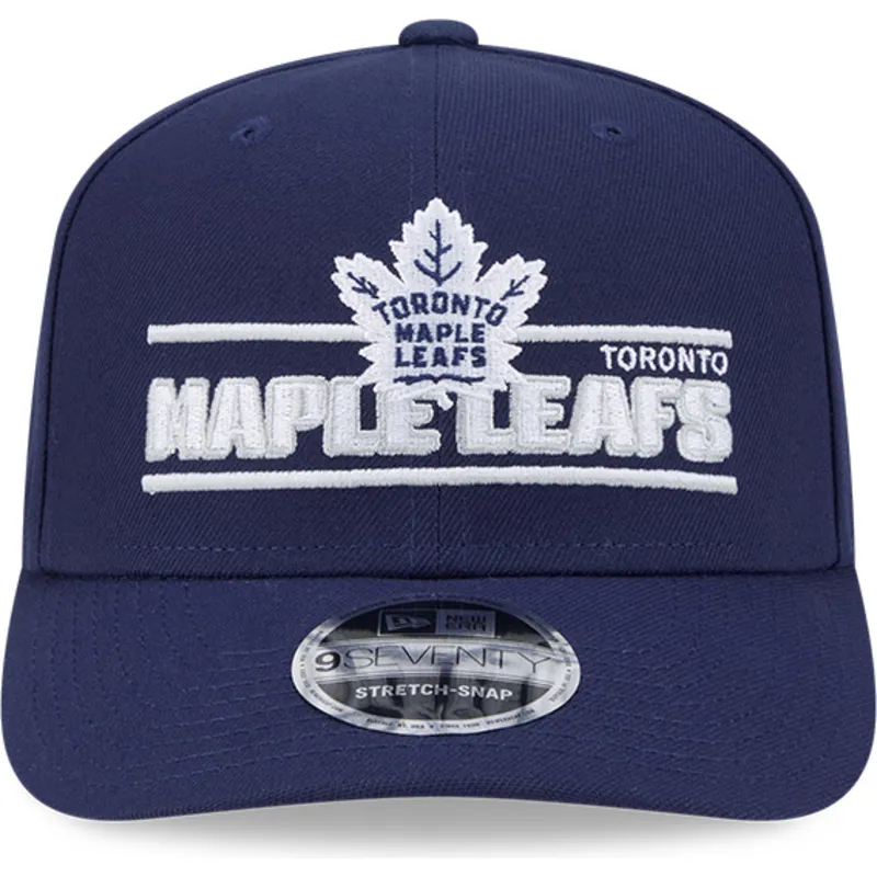 blaue-gebogene-snapback-kappe-9seventy-stretch-snap-stated-der-toronto-maple-leafs-nhl-von-new-era